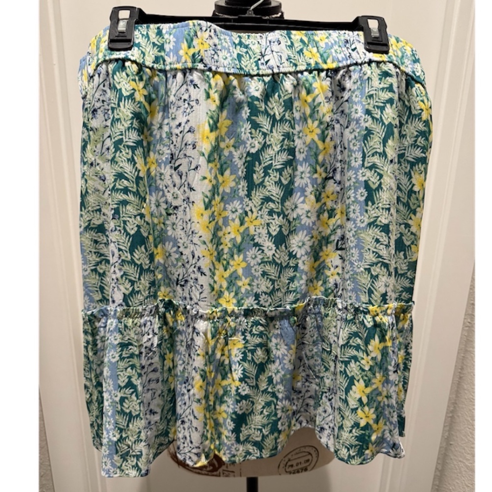 NWT Loft Mini Skirt Floral Multi Color XL